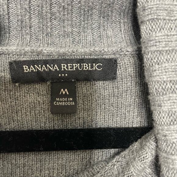 Banana Republic Sweater Cowl Neck Long Sleeve Pullover Knitted Gray M Cozy Winte - Picture 6 of 11